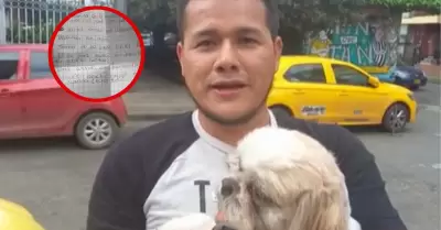 Bogot: taxista rescata a un perro abandonado en su auto