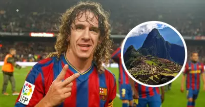 Carles Puyol visit las ruinas de Machu Picchu.