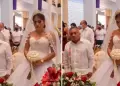 Novia causa polmica por su semblante DEVASTADO junto a su pareja mayor en el altar Qu pas?