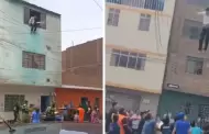 Incendio en Cercado: Joven salta de tercer piso para escapar del fuego y vecinos lo salvan con colchn