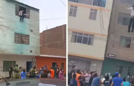 Hombre se lanza de tercer piso por incendio