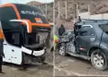 Terrible! Seis personas quedan heridas tras choque entre camioneta y bus en carretera Arequipa-Puno