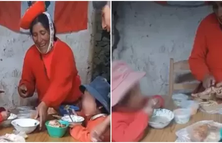 Familia cautivada al degustar pollo a la brasa por primera vez