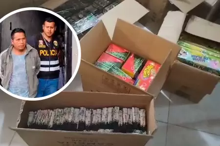 PNP detienen a hombre con casi una tonelada de pirotcnicos.