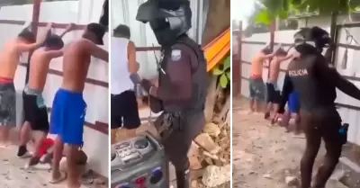 Policas de Ecuador obligan a detenidos a bailar.