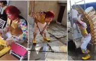 Payasito llega temprano a fiesta infantil y lo ponen a limpiar la casa antes del show: "Qued payaso"