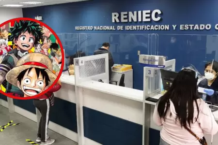 Reniec y los15 mil peruanos con nombre de animes japoneses.