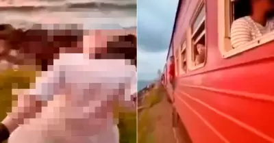 Turista cae de tren en movimiento en Sri Lanka.