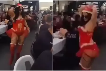 Policas organizan compartir navideo con show de stripper