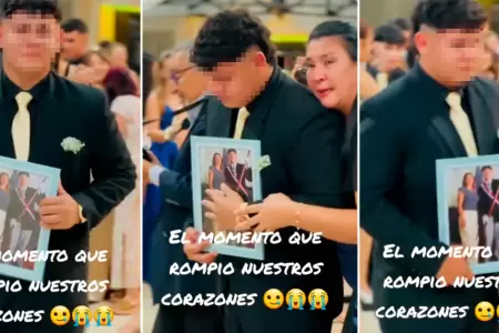 Adolescente llora bailando con la foto de su madre fallecida.