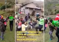 Polica conmueve bailando huaylas con nios en chocolatada navidea: "No todos son malos"