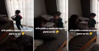 Nio pide a Santa Claus un esposo para su ta.