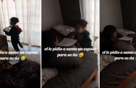 Nio pide a Santa Claus un esposo para su ta.