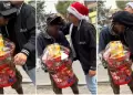 Influencer peruano sorprende al obsequiar canasta a venezolano por Navidad: "Necesitaba un abrazo"