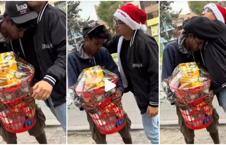 Influencer regala canasta a venezolano por Navidad