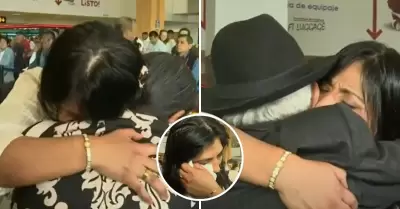 Pareja de ancianos se quiebra tras reencontrarse con su hija.