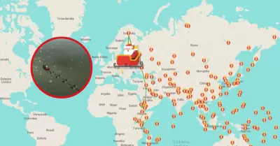 Papa Noel en su recorrido por el mundo