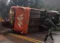 Trgico! Dos fallecidos y 17 heridos tras vuelco de un bus interprovincial en Cusco