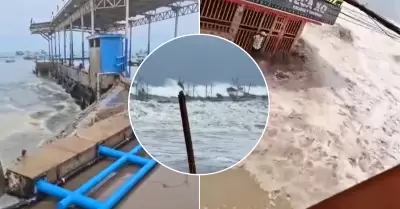 Fuerte oleaje afecta playas de Piura.