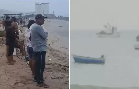 Pescadores permanecen varados mar adentro en Piura.