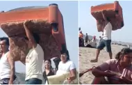 Familia peruana lleva mueble a playa de Lima para pasar el da: "Los Gonzales de la vida real"