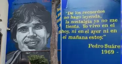 Mural en honor a Pedro Surez Vrtiz.