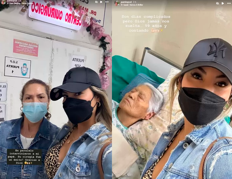 Pamela Lpez preocupada por la salud de su bisabuela y su padre en el hospital.