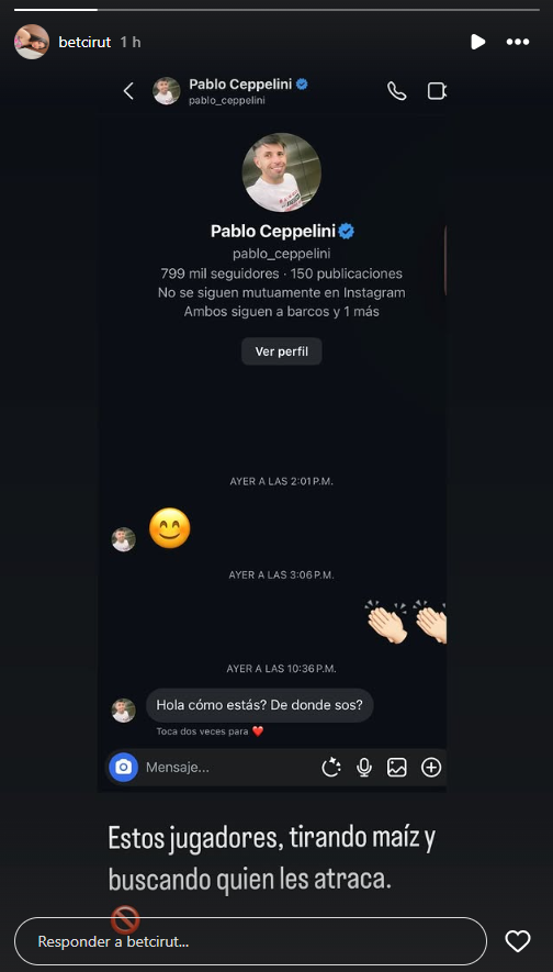 Pablo Ceppelini es acusado de "tirar maz" en redes sociales