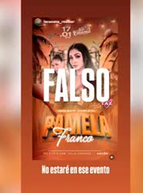 Pamela Franco denuncia falsa publicidad de concierto a su nombre.