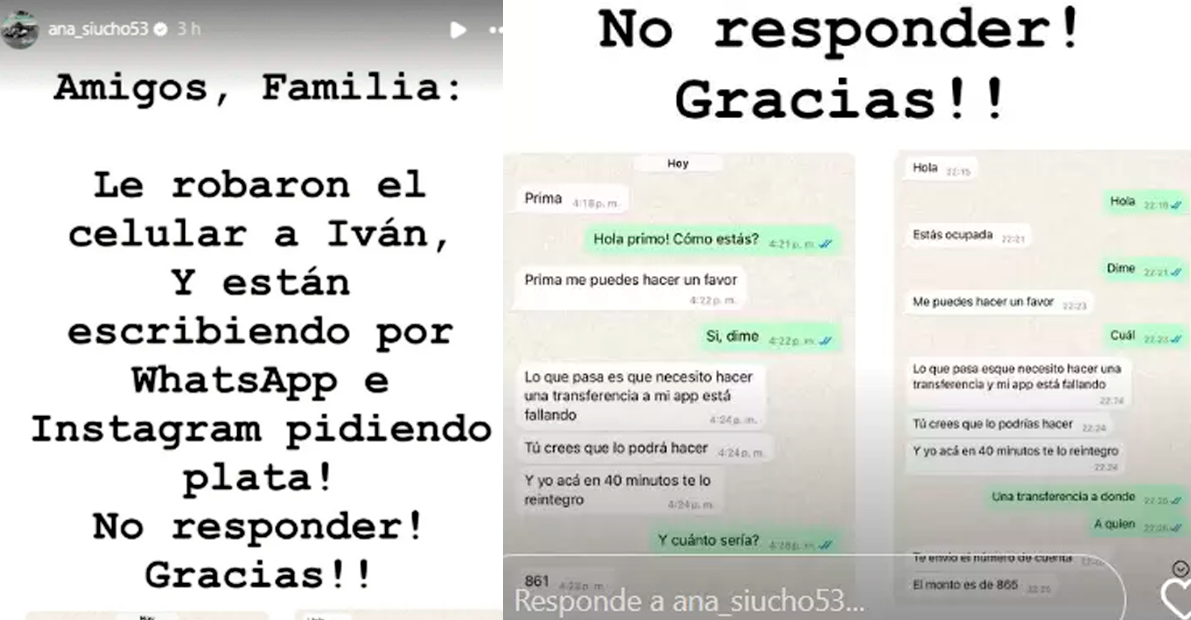 Ana Siucho denuncia que su hermano Ivn perdi su celular producto de un robo.