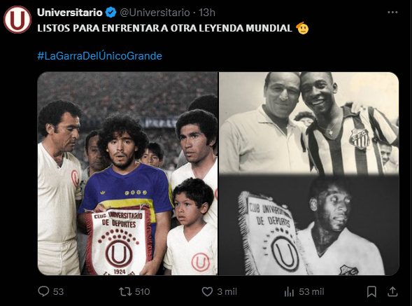 Publicacin de Universitario previo a su partido amistoso contra Inter Miami.