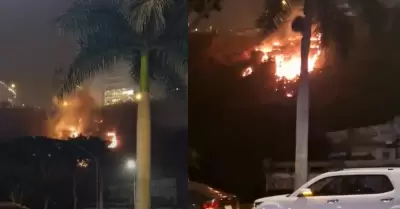 Incendio en la Costa Verde.