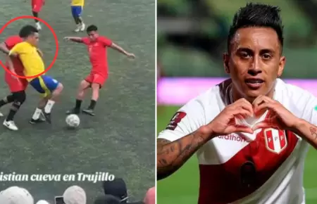 Christian Cueva se luche en pichanga por fin de ao.