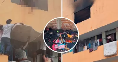 Tres menores sobreviven de un incendio tras saltar de un cuarto piso.