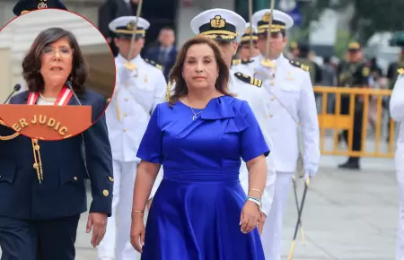 La presidenta Dina Bolaurte en juramentacin de Janet Tello en Poder Judicial