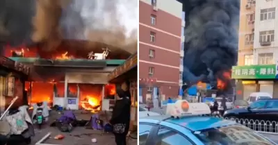 Incendio en China dej ocho fallecidos y varios heridos.