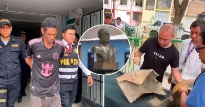 PNP captura a uno de los ladrones del busto de Miguel Grau, en Piura.