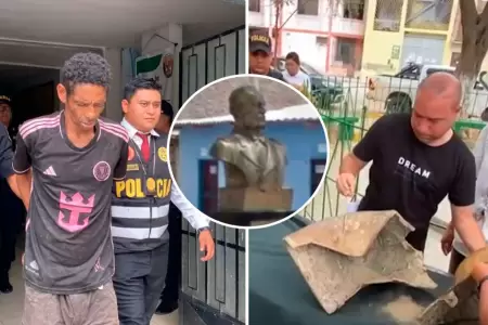 PNP captura a uno de los ladrones del busto de Miguel Grau, en Piura.