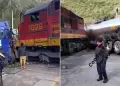 Impactante: Camin cisterna intenta ganar a tren y provoca aparatoso choque en Carretera Central