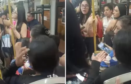 Mujeres se pelean por asiento en el Metropolitano