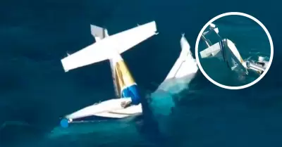 Avioneta se estrell en el mar y deja tres fallecidos.