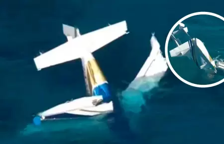 Avioneta se estrell en el mar y deja tres fallecidos.