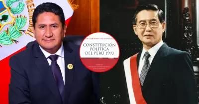 Vladimir Cerrn y Alberto Fujimori.