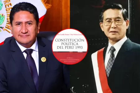 Vladimir Cerrn y Alberto Fujimori.