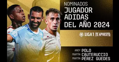 Polo, Cauteruccio y Prez Guedes nominados a mejor jugador de la Liga 1 2024.