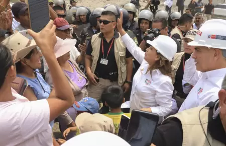 Dina Boluarte y su inslita respuesta durante supervisin de quebradas.