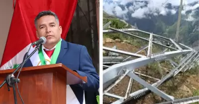 Alcalde de Pataz asegura que solo fueron 4 torres derribadas.