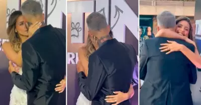 Milett Figueroa y Marcelo Tinelli reafirman su amor con un beso.