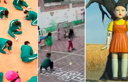 Menores recrean 'El Juego del Calamar' y docente muestra su preocupacin.