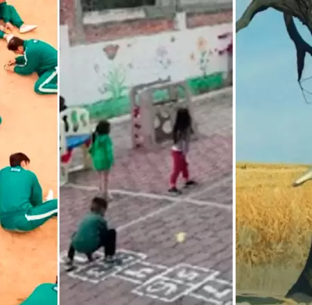 Menores recrean 'El Juego del Calamar' y docente muestra su preocupacin.